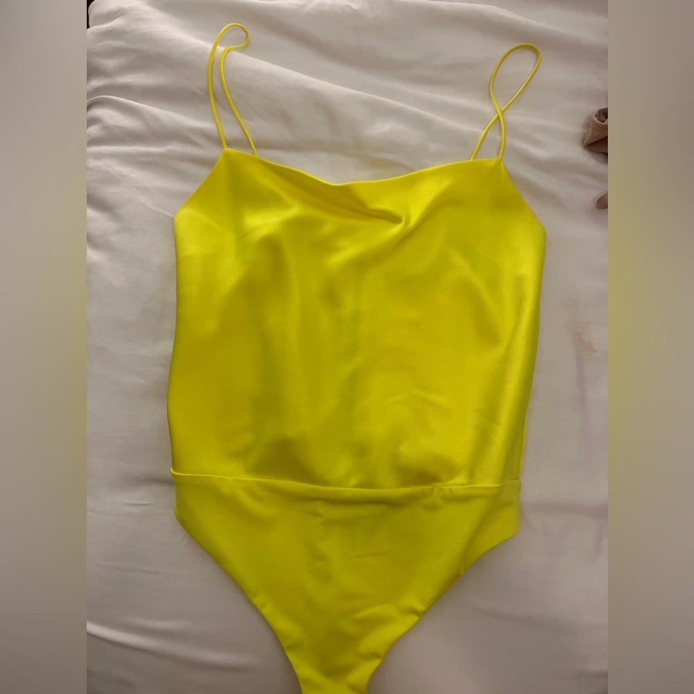 Alice + Olivia neon yellow bodysuit